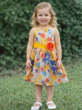 Dorissa Toddler Floral Dress 24M NWT | Bright Summer Party Dress with Sash